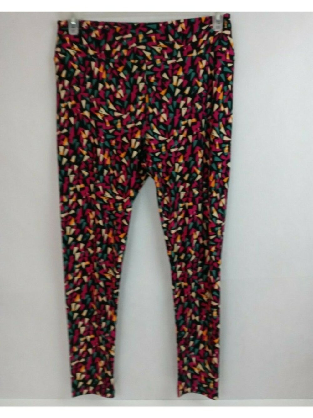 New LuLaRoe Tall & Curvy Leggings Black With Colorful Abstract Mosaic Designs